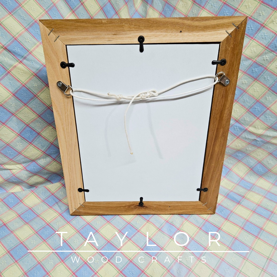 Elegant 8"x10" elm hardwood frame with rich grain, built to last. A timeless way to showcase memories in any space.