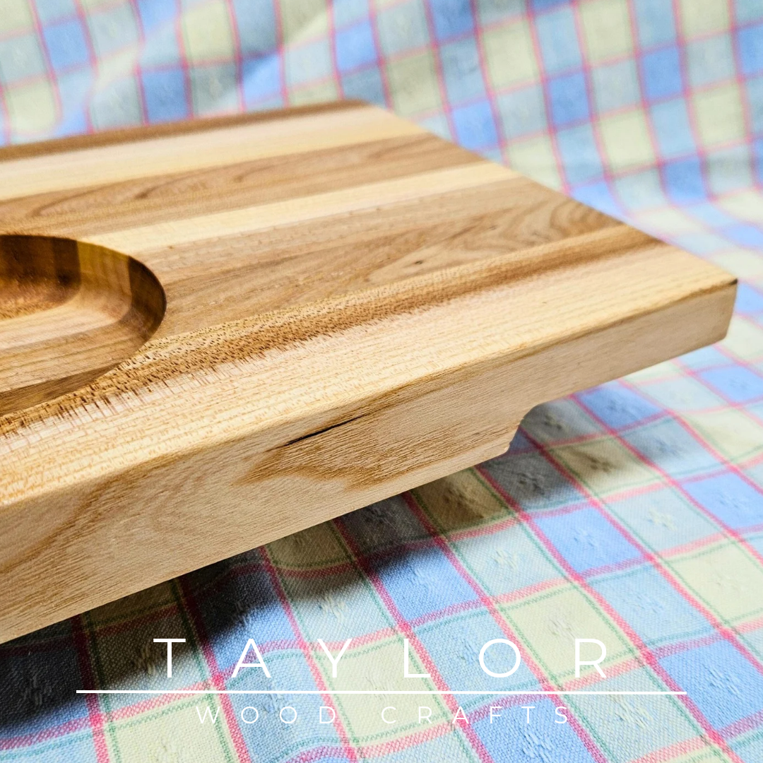 Handcrafted bath tray made with elm wood, designed to hold your tablet, drink, and snacks for the ultimate relaxation experience.