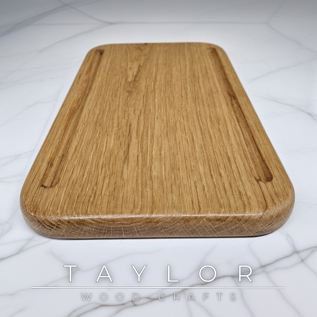 Oak Chopping Board Taylor Wood Crafts – solid oak with smooth rounded edges, durable & knife‑friendly kitchen staple
