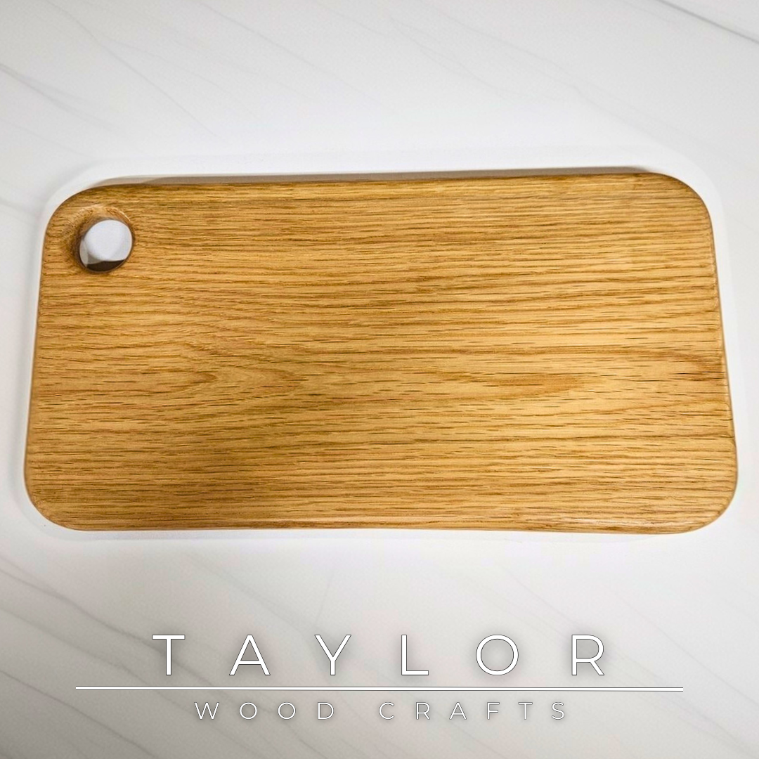 Oak Chopping Board Taylor Wood Crafts – solid oak with smooth rounded edges, durable & knife‑friendly kitchen staple
