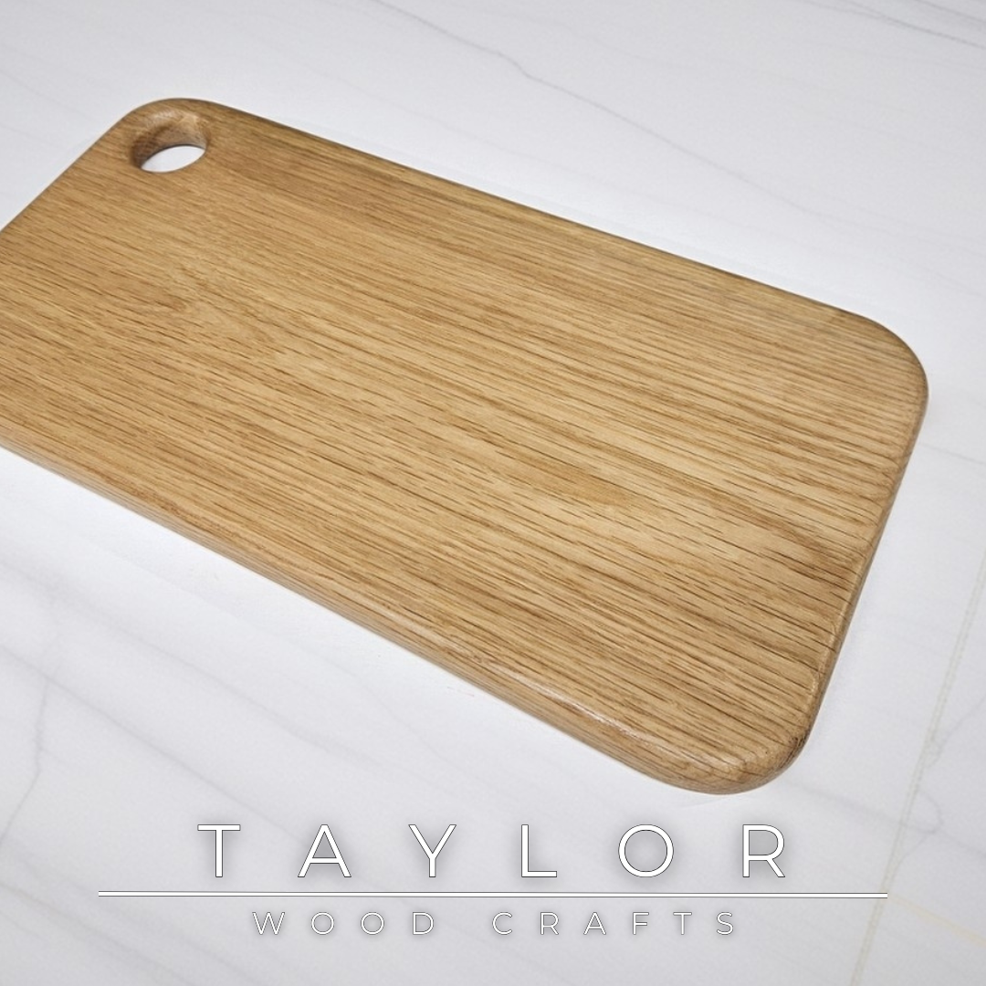 Oak Chopping Board Taylor Wood Crafts – solid oak with smooth rounded edges, durable & knife‑friendly kitchen staple