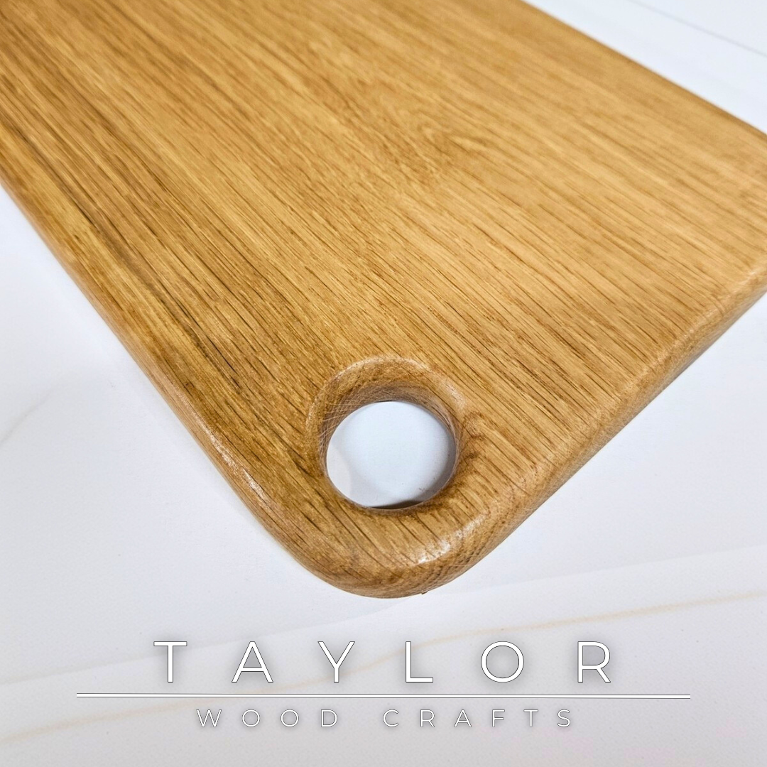 Oak Chopping Board Taylor Wood Crafts – solid oak with smooth rounded edges, durable & knife‑friendly kitchen staple