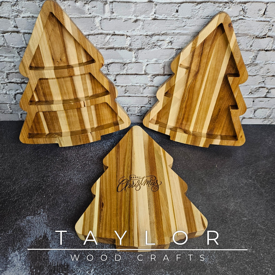 Taylor Wood Crafts, Christmas, tray, cheese board, gift, handcrafted wood, wooden gifts, artisan crafts, custom woodwork
