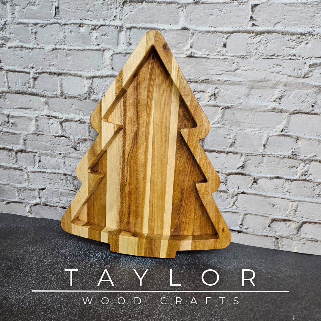 Taylor Wood Crafts, Christmas, tray, cheese board, gift, handcrafted wood, wooden gifts, artisan crafts, custom woodwork