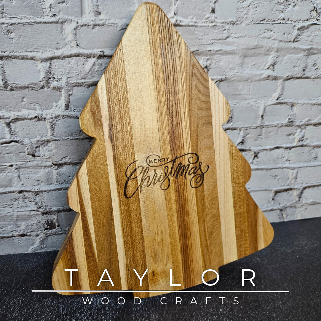 Taylor Wood Crafts, Christmas, tray, cheese board, gift, handcrafted wood, wooden gifts, artisan crafts, custom woodwork