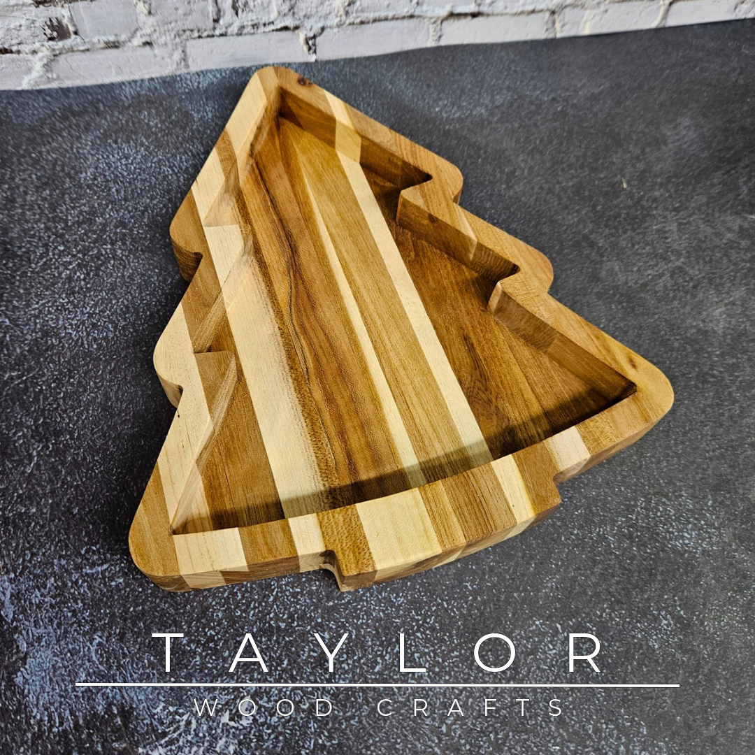 Taylor Wood Crafts, Christmas, tray, cheese board, gift, handcrafted wood, wooden gifts, artisan crafts, custom woodwork