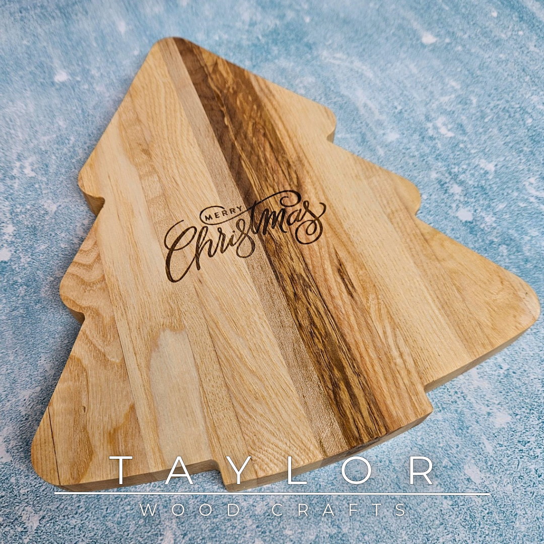 Taylor Wood Crafts, Christmas, tray, cheese board, gift, handcrafted wood, wooden gifts, artisan crafts, custom woodwork
