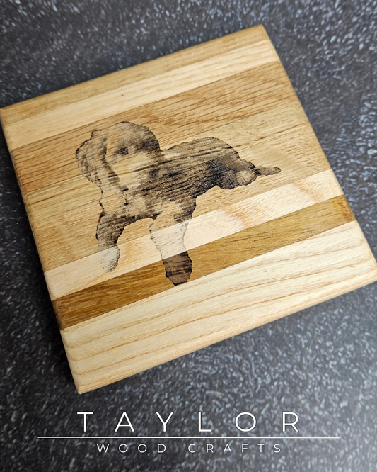 Handmade wooden coasters laser engraved with your favorite photo by Taylor Wood Crafts. A unique, personalized gift crafted from real wood — perfect for weddings, anniversaries, and home décor.