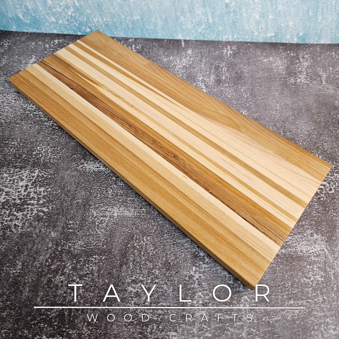 Handcrafted charcuterie and cheese board made from Irish-sourced elm, handcrafted in Northern Ireland by Taylor Wood Crafts.