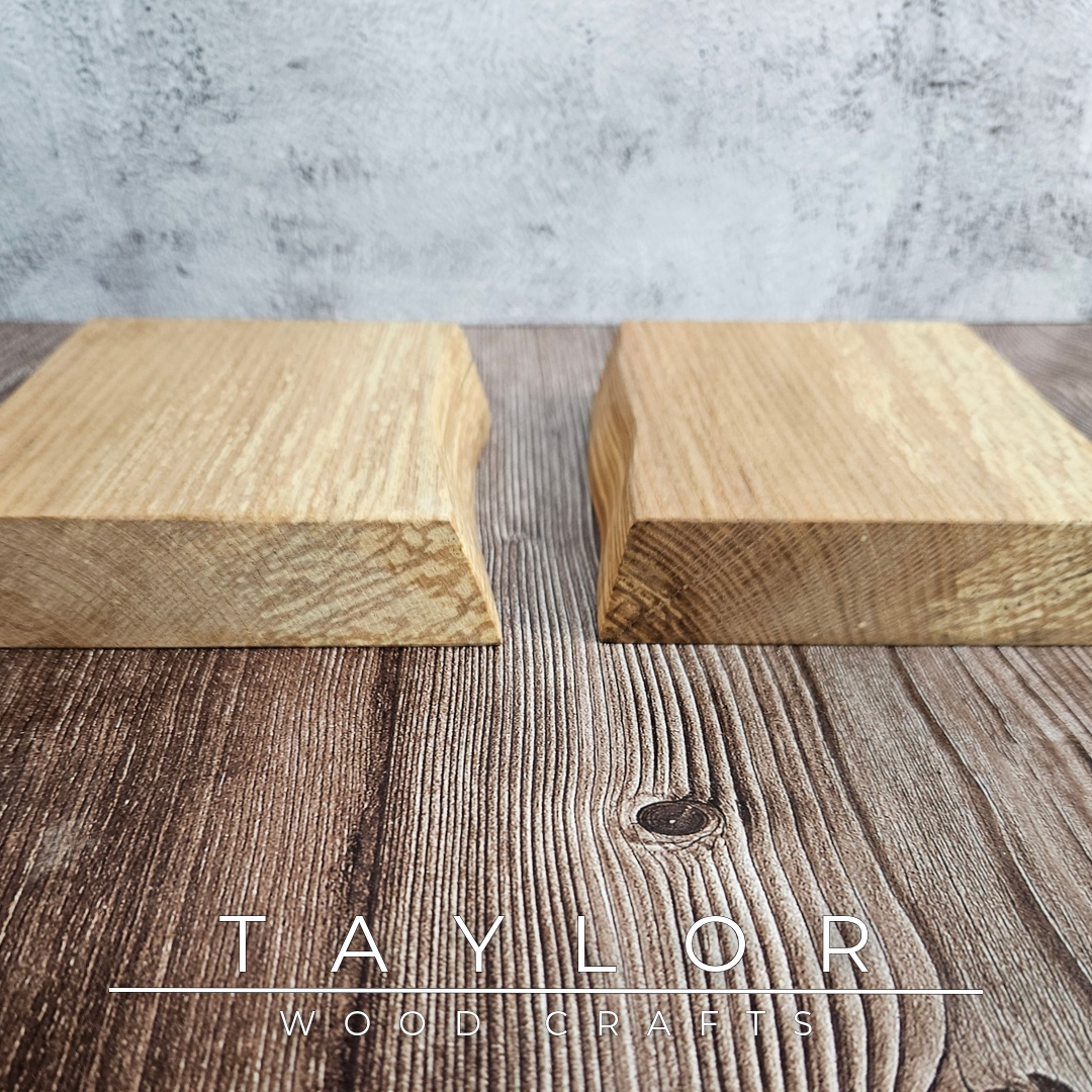 Handmade chunky live edge hardwood coasters crafted in Northern Ireland by Taylor Wood Crafts.