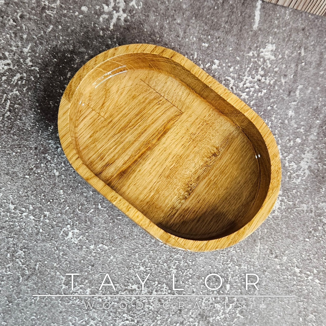 Handmade hardwood resin dish crafted from premium timber with a coloured epoxy resin base, made in Northern Ireland by Taylor Wood Crafts.