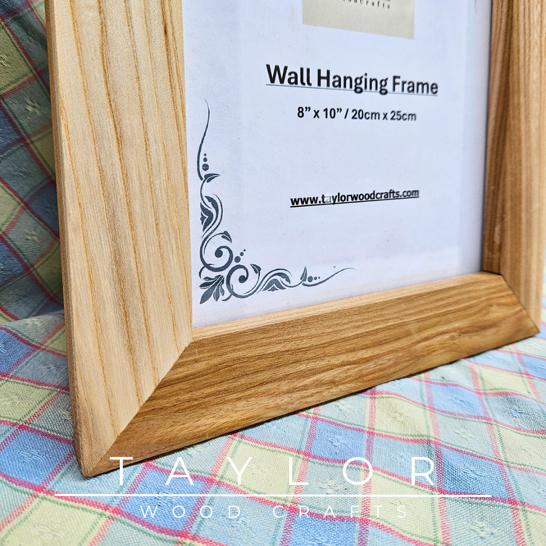 Elegant 8"x10" elm hardwood frame with rich grain, built to last. A timeless way to showcase memories in any space.