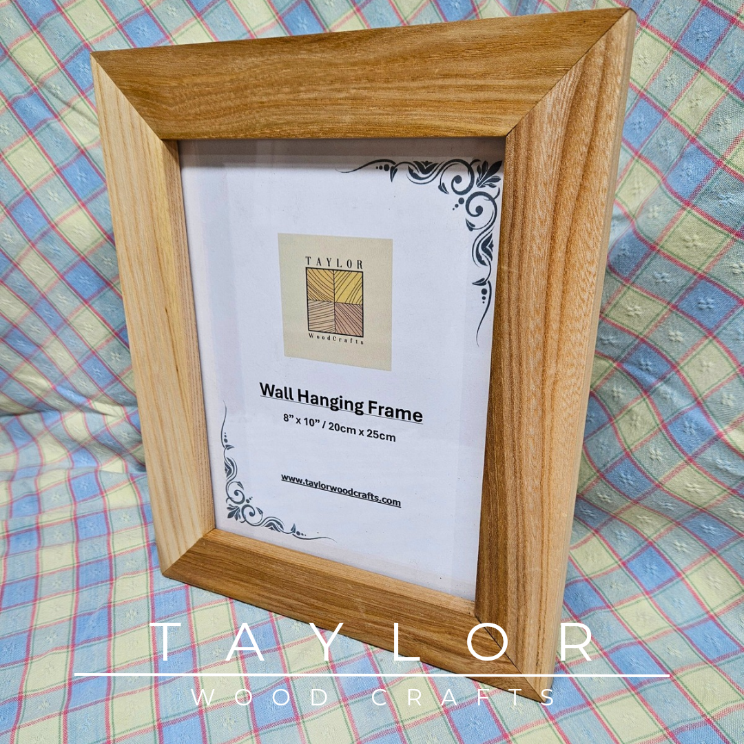 Elegant 8"x10" elm hardwood frame with rich grain, built to last. A timeless way to showcase memories in any space.
